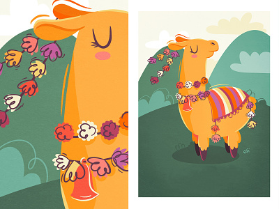 Fancy alpaca alpaca andes children childrens illustration llama peru