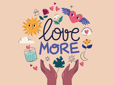 Love more esoteric flat freepik illustration love magical mystical selflove stock valentines day vector