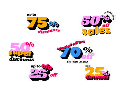 Sale labels collection design discounts flat freepik graphic design labels lettering offer sale stickers vector