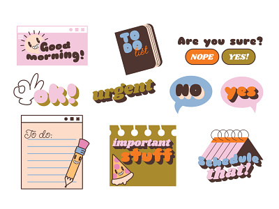 Notebook stickers and notes