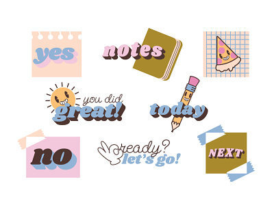 Notebook stickers and notes
