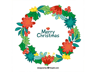 Christmas Floral Frame flat freepik illustration vector