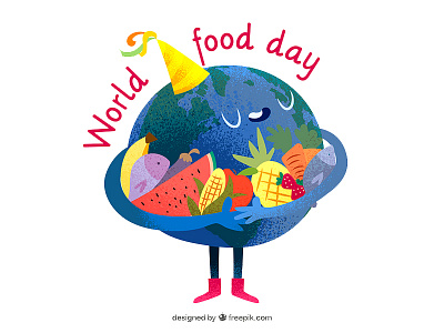 World Food Day flat freepik illustration vector world food day