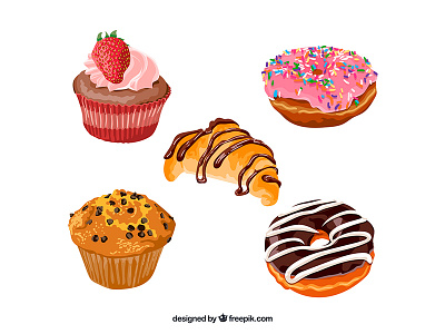Bakery desserts and pastries bakery desserts freepik illustration pastries realistic vector