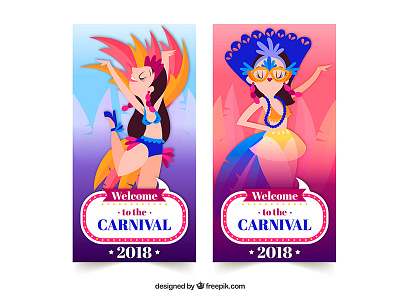 Brazilian Carnival Dancers brasil brazilian carnival dancers flat freepik illustration rio carnival vector