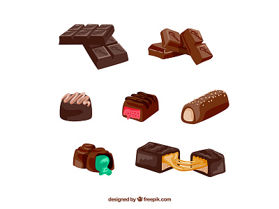 Chocolates 3D vectors bakery desserts freepik illustration pastries realistic vector