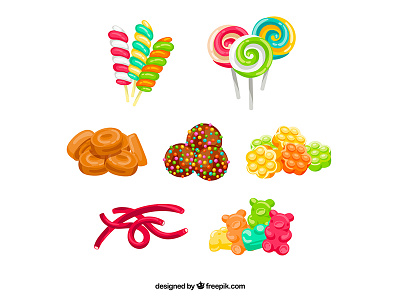 Candy Vector Collection candy chocolate freepik gummy illustration realistic vector