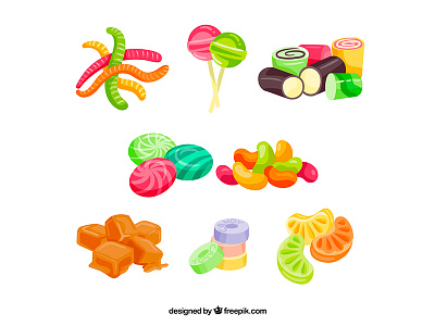 Candy Vector Collection candy chocolate freepik gummy illustration realistic vector