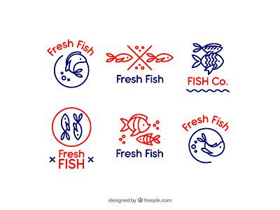 Fish and fishing logos fish fishing flat freepik fresh logo vector