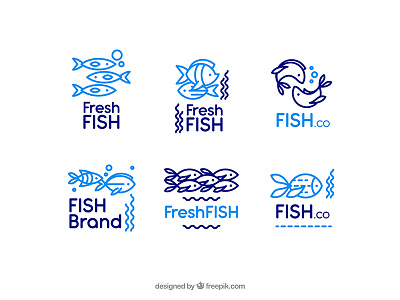 Fish and fishing logos fish fishing flat freepik fresh logo vector