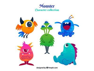 Monster character collection character freepik illustration monster vector