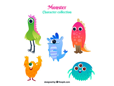 Monster character collection character collection flat freepik illustration monster vector