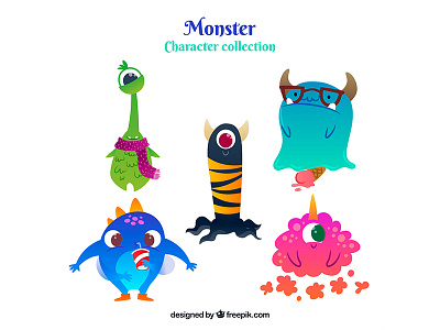 Monster character collection character collection flat freepik illustration monster vector