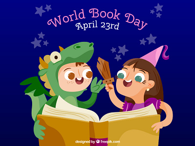 World Book Day :) book book day fairy fairytale fantasy freepik gragon illustration imagination magic reading tale vector