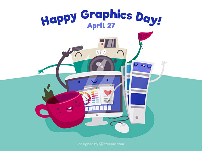 Happy Graphics Day! freepik graphic design day graphic designer graphics day illustration pantone vector
