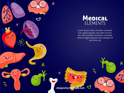 Medical Background bones brain freepik heart illustration liver lungs medical medicine organs stomach vector