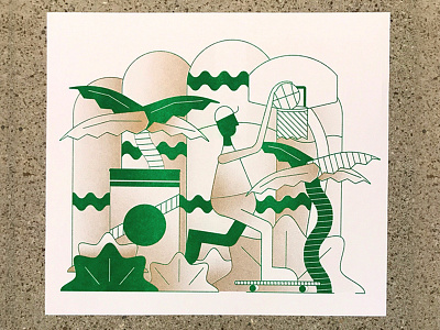 Skatesketball ball is life riso risograph skateboarding