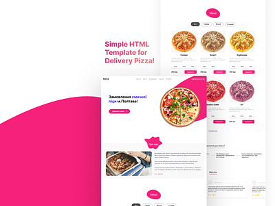 Simple HTML&CSS template for delivery pizza