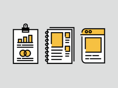 Plan, Paper, Page icons illustration