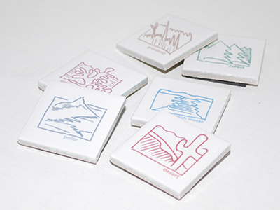Tiles printed from Symbol Set environment icons illustration