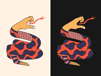 Indecisive Rattler hand illustration print snake