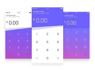 Choose a number (calculator / dial style) app calculator clean colors dial gradient gradients numbers ui
