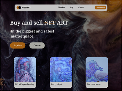 Meznft is a nft marketplace ui design app design euthereum graphic design metaverse nft nft design nft marketplace non fongible tokens opensea ui ux web3 webdesign website