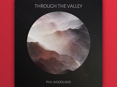 Album Cover album band circle cover dark font gradient mountain picture red stars valley