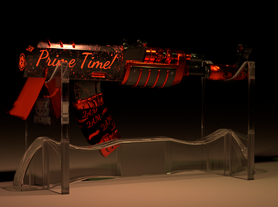 Prime Time AK 3d graphic design rust skin