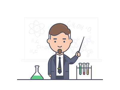 Chemistry Teacher flat illustration sketch