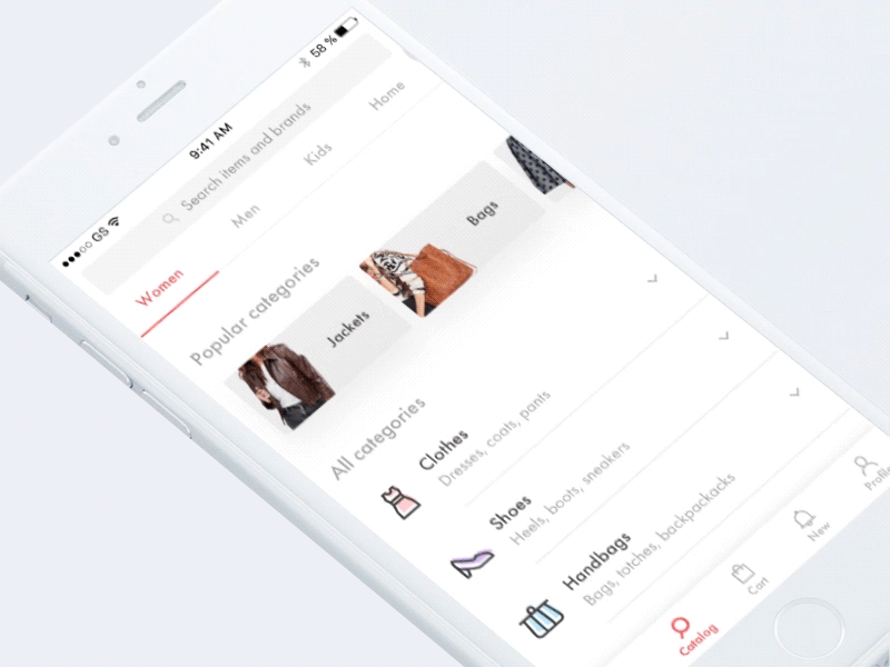 Catalog Page Animation animation app catalog e commerce gif menu principle