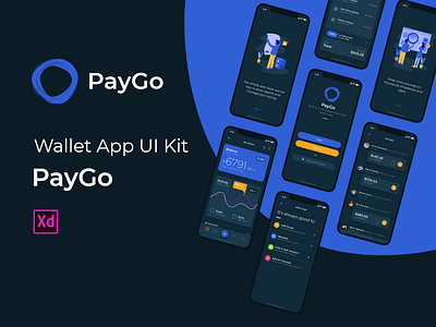 PayGo - Wallet App UI Kit animation chart electronic ios icon material message messenger mockup ịphone music app ui ux design ui interaction ui kit ui now design uinow wallet