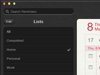 Search & Lists in Reminders apple calendar lion mac mountain osx reminders tasks todo ui