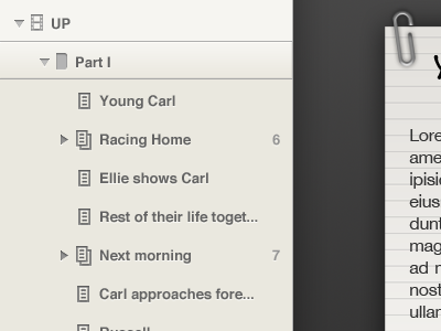 Sidebar concept scrivener ui