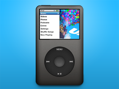 iPod Classic black classic clickwheel generation ipod mp3 music pixar player up