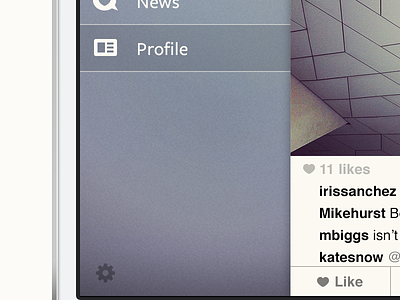 Full sidebar - Instagram concept app concept instagram ios iphone photos
