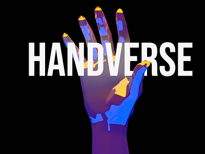 Handverse 3d blue branding bright futuristic graphic design hand logo motion graphics neon orange retro