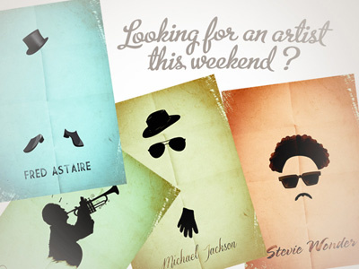 Looking for an artist this weekend ? artist classic color design font logo music poster typo vector