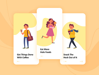 Food Onboarding UI android app coffee design donut drink fast food food illustration ios minimal onboarding pagination ui user inteface vector