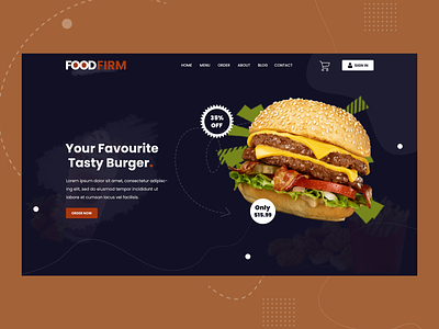 FOODFIRM - food delivery website design branding design food fooddelivery graphic design illustration restaurant typography vector website design