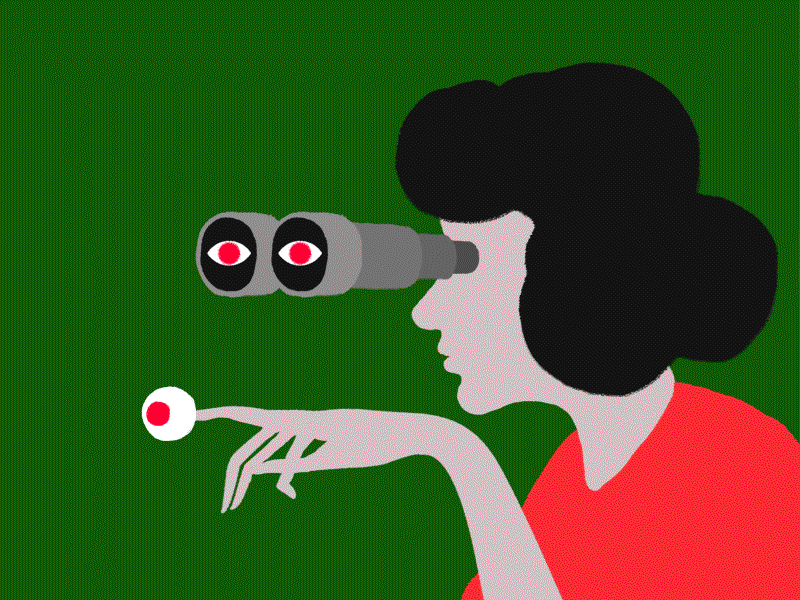 Naughty animation binocular eyeballsw eyes illustration naughty woman