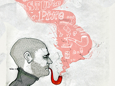 Piped character illustration pipe typography