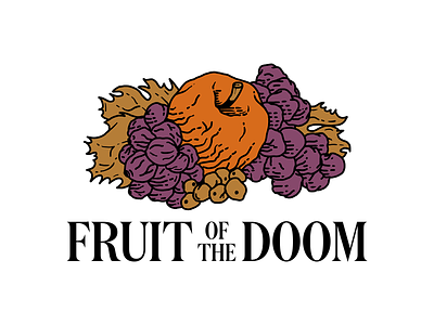 Fruit of the Doom doom fruitofthedoom fruitoftheloom fruits illustration logo logotype rotten typography