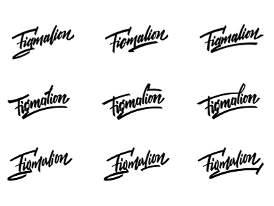 Figmalion. Logo sketches branding calligraphy design handlettering lettering logo