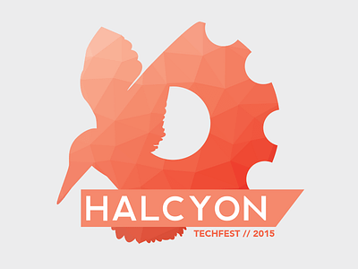 Halcyon Logo 2015 fest logo logo design low poly orange tech