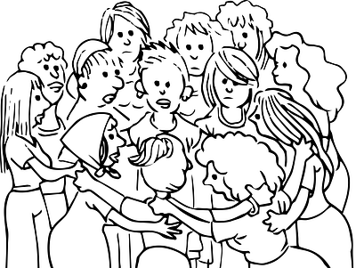women are having a meeting a womens meeting. accompany illustration meeting together women