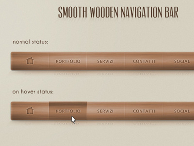 Smooth wooden navigation bar bar flavio mercuri navigation smooth ui web wood wooden