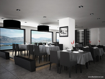 Grays Risto - another view 3d 3d studio max architecture flavio gray interior design mercuri rendering restaurant v ray vray