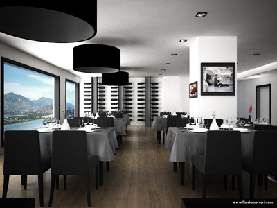 Grays Risto - third view 3d 3d studio max architecture flavio gray interior design mercuri rendering restaurant v ray vray
