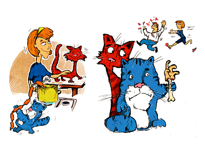 All about cats art book illustration character illustration